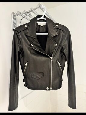 IRO Black Soft Lamb Leather Biker Jacket